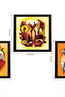 Set Of 3 Abstract Design Satin Matt Texture UV Art Painting