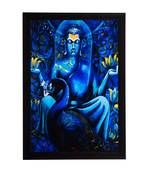 Blue Lord Buddha & Swan Satin Matt Texture UV Art Painting