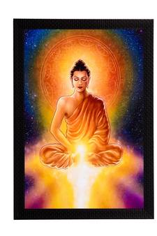 Meditating Lord Buddha & Light Satin Matt Texture UV Art Painting