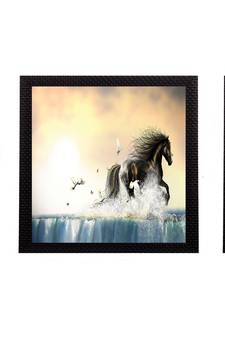 Set Of 3 Running Horses Satin Matt Texture UV Art Painting