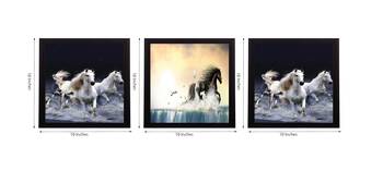 Set Of 3 Running Horses Satin Matt Texture UV Art Painting 2