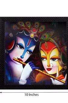Radha Krishna Satin Matt Texture UV Art Painting