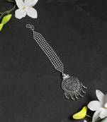 Oxidised Silver Plated Leheriya Textured Style Maang Tikka