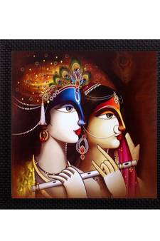 Radha Krishna Satin Matt Texture UV Art Painting