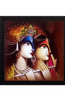 Radha Krishna Satin Matt Texture UV Art Painting