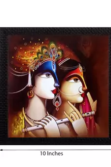 Radha Krishna Satin Matt Texture UV Art Painting