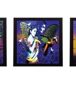 Set Of 3 Beautiful Lady Satin Matt Texture UV Art Painting