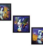 Set Of 3 Beautiful Lady Satin Matt Texture UV Art Painting