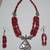 Coral Oxidized Necklace 002