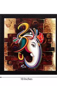 Ganesha Theme Satin Matt Texture UV Art Painting