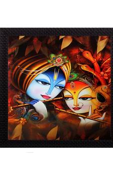 Radha Krishna Satin Matt Texture UV Art Painting