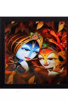 Radha Krishna Satin Matt Texture UV Art Painting