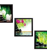 Set Of 3 Flora and Stones Satin Matt Texture UV Art Painting