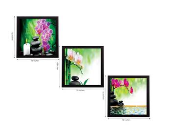 Set Of 3 Colorful Floral Satin Matt Texture UV Art Painting 2
