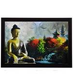 Meditating Buddha Satin Matt Texture UV Art Painting