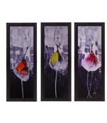 Set Of 3 Dancing Girl Satin Matt Texture UV Art Painting
