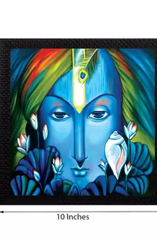 Powerful Lord Krishna Satin Matt Texture UV Art Painting
