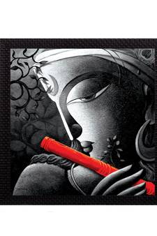 Almighty Lord Krishna Satin Matt Texture UV Art Painting