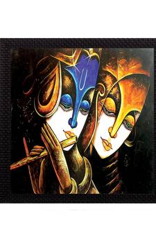 Divine Radha Krishna Satin Matt Texture UV Art Painting