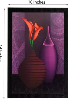 Set Of 3 Colorful Vases Satin Matt Texture UV Art Painting