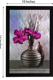 Set Of 3 Pink Flower and Vase Satin Matt Texture UV Art Painting