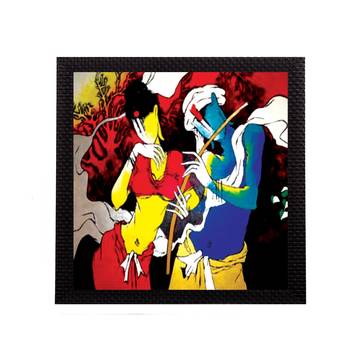 Mythical Radha Krishna Satin Matt Texture UV Art Painting 1
