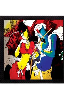 Mythical Radha Krishna Satin Matt Texture UV Art Painting