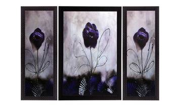Set Of 3 Glossy Purple Satin Matt Texture UV Art Painting 1