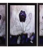 Set Of 3 Glossy Purple Satin Matt Texture UV Art Painting