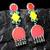 Handcrafted Pink Yellow Enamelled Meenakari Oxidised Silver Plated Brass Earrings
