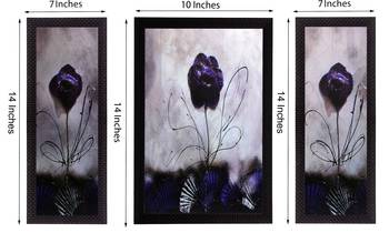 Set Of 3 Glossy Purple Satin Matt Texture UV Art Painting 2