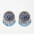 Handcrafted Blue Beads and Stones Afghan Design Oxidised Silver Plated Brass Studs
