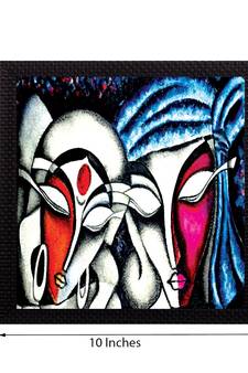 Face Of Radha Krishna Satin Matt Texture UV Art Painting