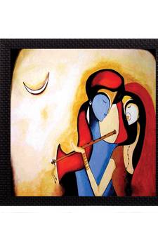 Divine Radha Krishna Satin Matt Texture UV Art Painting