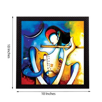 Musical Lord Krishna Satin Matt Texture UV Art Painting 2