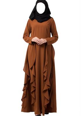 Beautiful Abaya Like Dress With Falling Panels Made In kashibo Matte Fabric 1