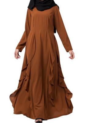 Beautiful Abaya Like Dress With Falling Panels Made In kashibo Matte Fabric 3