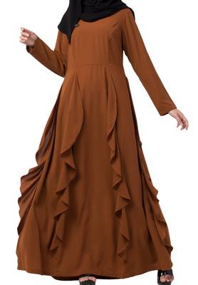 Beautiful Abaya Like Dress With Falling Panels Made In kashibo Matte Fabric 4