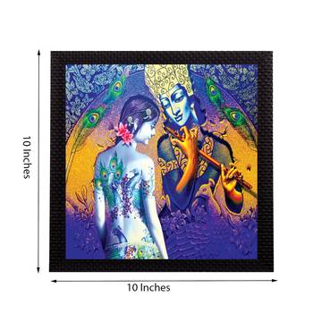Artistic Lady and Krishna Figurine Satin Matt Texture UV Art Painting 2