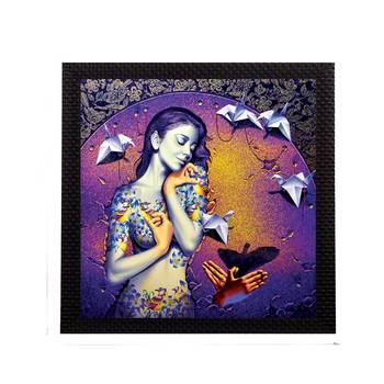 Beautiful Lady Satin Matt Texture UV Art Painting 1