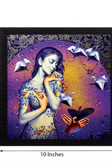 Beautiful Lady Satin Matt Texture UV Art Painting
