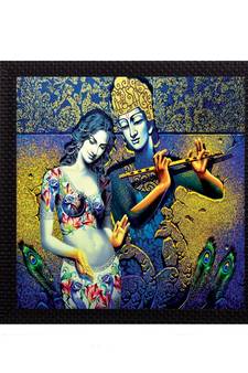 Divine Krishna Radha Satin Matt Texture UV Art Painting