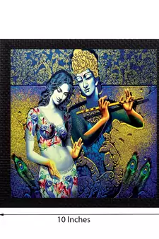 Divine Krishna Radha Satin Matt Texture UV Art Painting
