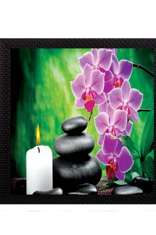 Pink Flower and Candle Satin Matt Texture UV Art Painting