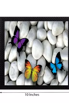 Butterfly On Stones Satin Matt Texture UV Art Painting