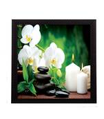 White Flower and Candle Satin Matt Texture UV Art Painting