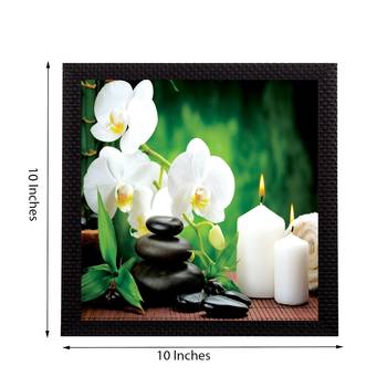 White Flower and Candle Satin Matt Texture UV Art Painting 2