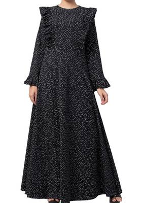 Maxi Dress With Ruffles-Made Of Bubble Crepe 4