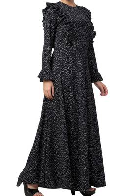 Maxi Dress With Ruffles-Made Of Bubble Crepe 5