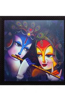 Almighty Radha Krishna Satin Matt Texture UV Art Painting